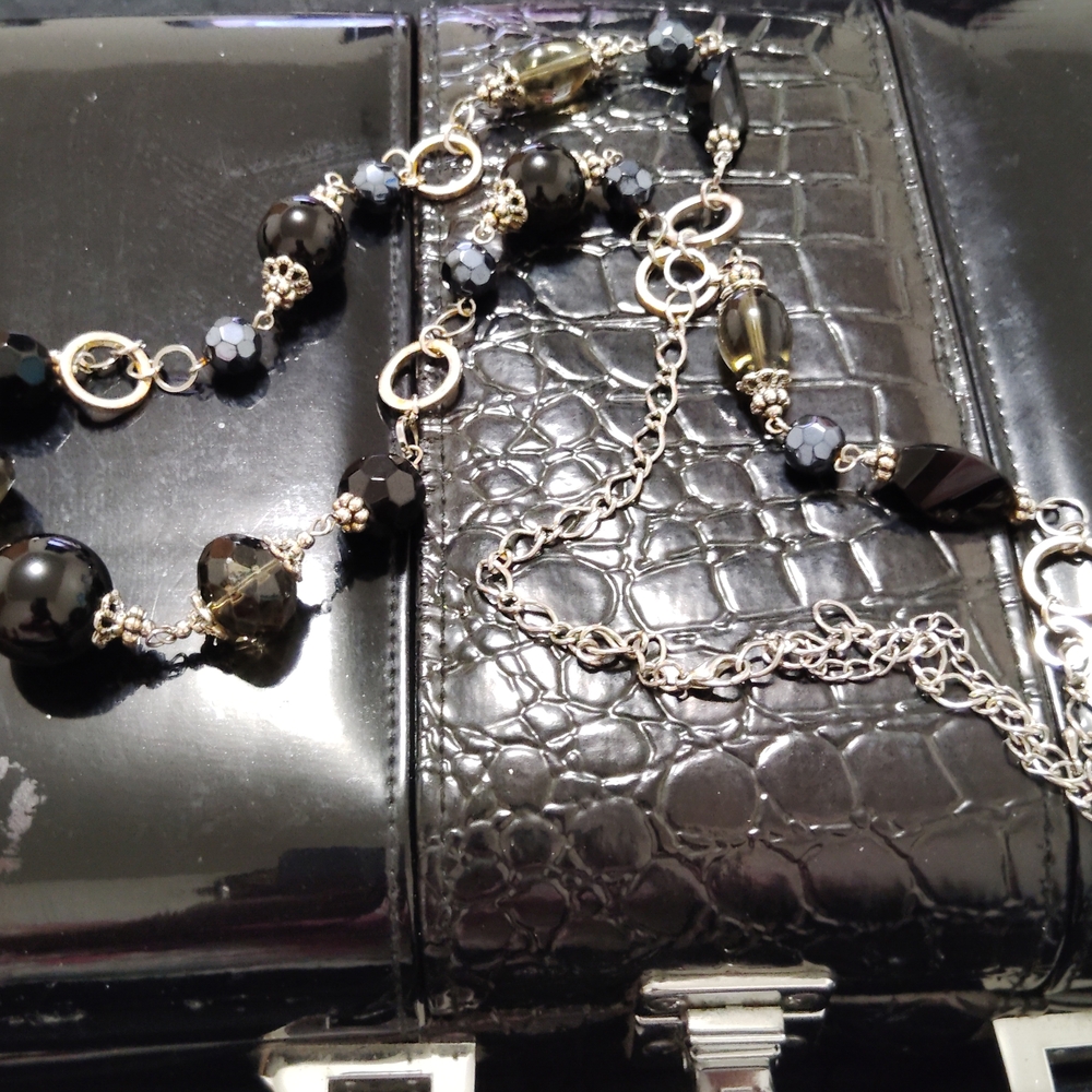 Elegant Black and Silver Necklace
